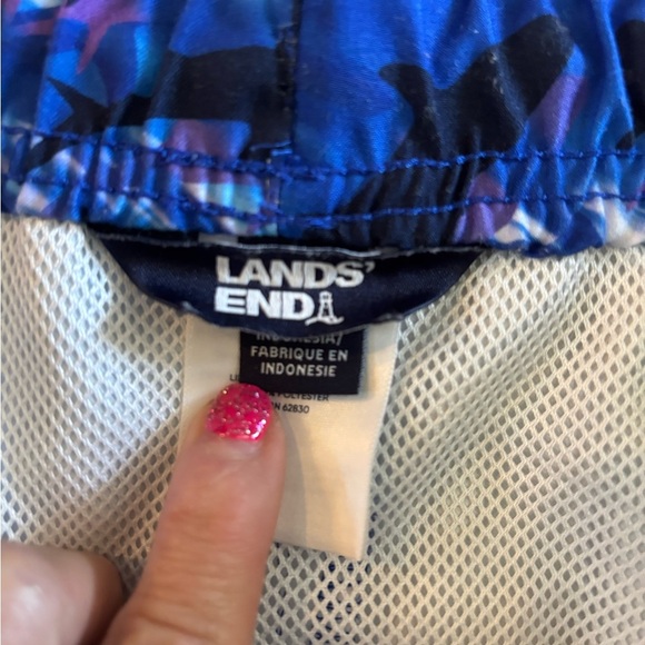 Men’s Lands End Blue Shark Print Swim Shorts sz XXL - Picture 2 of 4